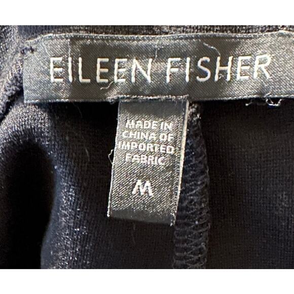Eileen Fisher Rayon Blend Stretch Pull-On Pants, Black, Size Medium - Picture 4 of 5
